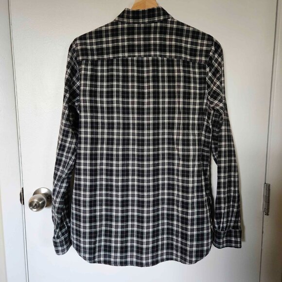 Eddie Bauer Plaid Flannel | Women's Size Small | Grey/Black/White - Picture 2 of 5